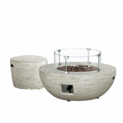Happy Cocooning Vuurtafel Set Estate Bowl Travertin
