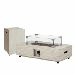 Happy Cocooning Vuurtafel Set Estate Rectangle Travertin