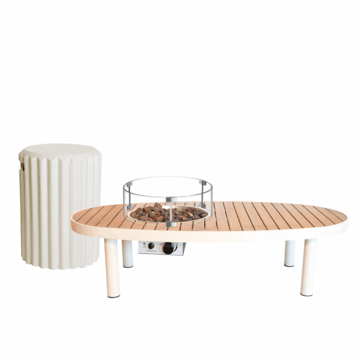 Happy Cocooning Vuurtafel Set Riviera 140 Oyster Beige
