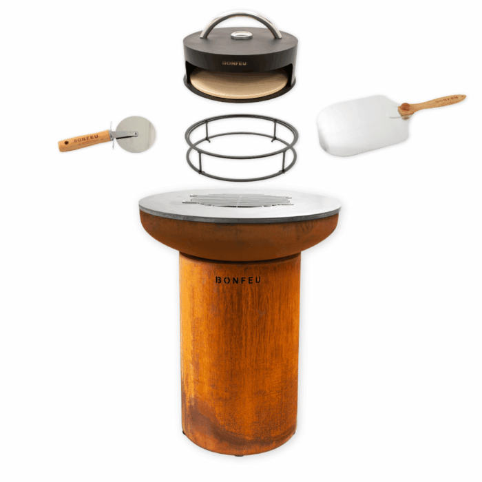 BundelDeal - BonFeu BonBiza Corten + Pizzaoven + Standaard + Pizzaschep + Pizzasnijder