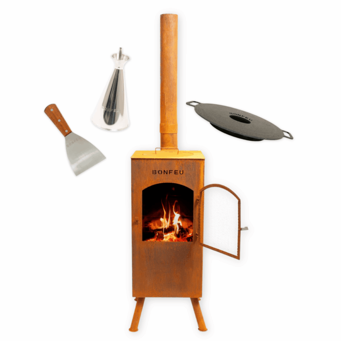 BundelDeal - BonFeu BonCarré Corten + Plancha + Oliekan + Spatel