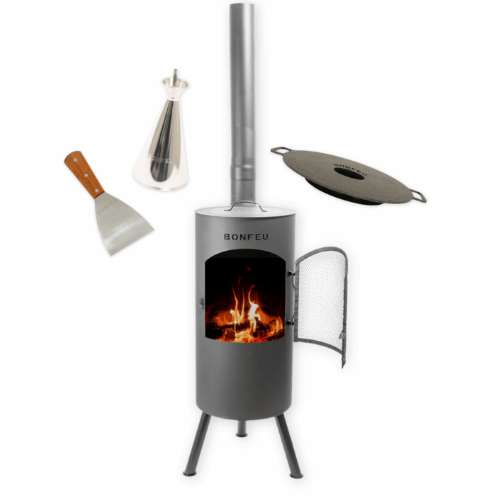 BundelDeal - BonFeu BonTino Zwart + Plancha + Oliekan + Spatel