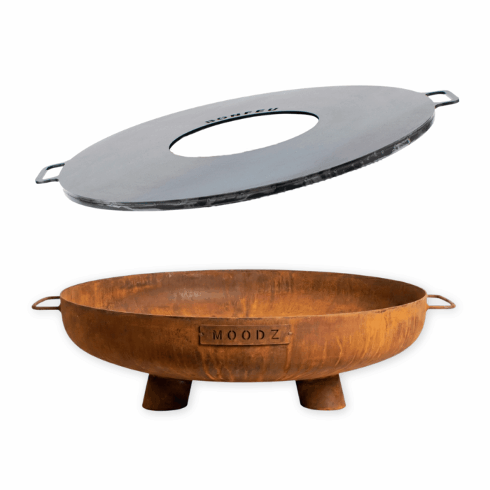 BundelDeal - MOODZ Vuurschaal Feet & Handle 100 + BonPlancha 100