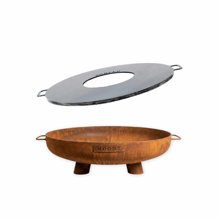 BundelDeal MOODZ Vuurschaal Feet & Handle 60 + BonPlancha 60